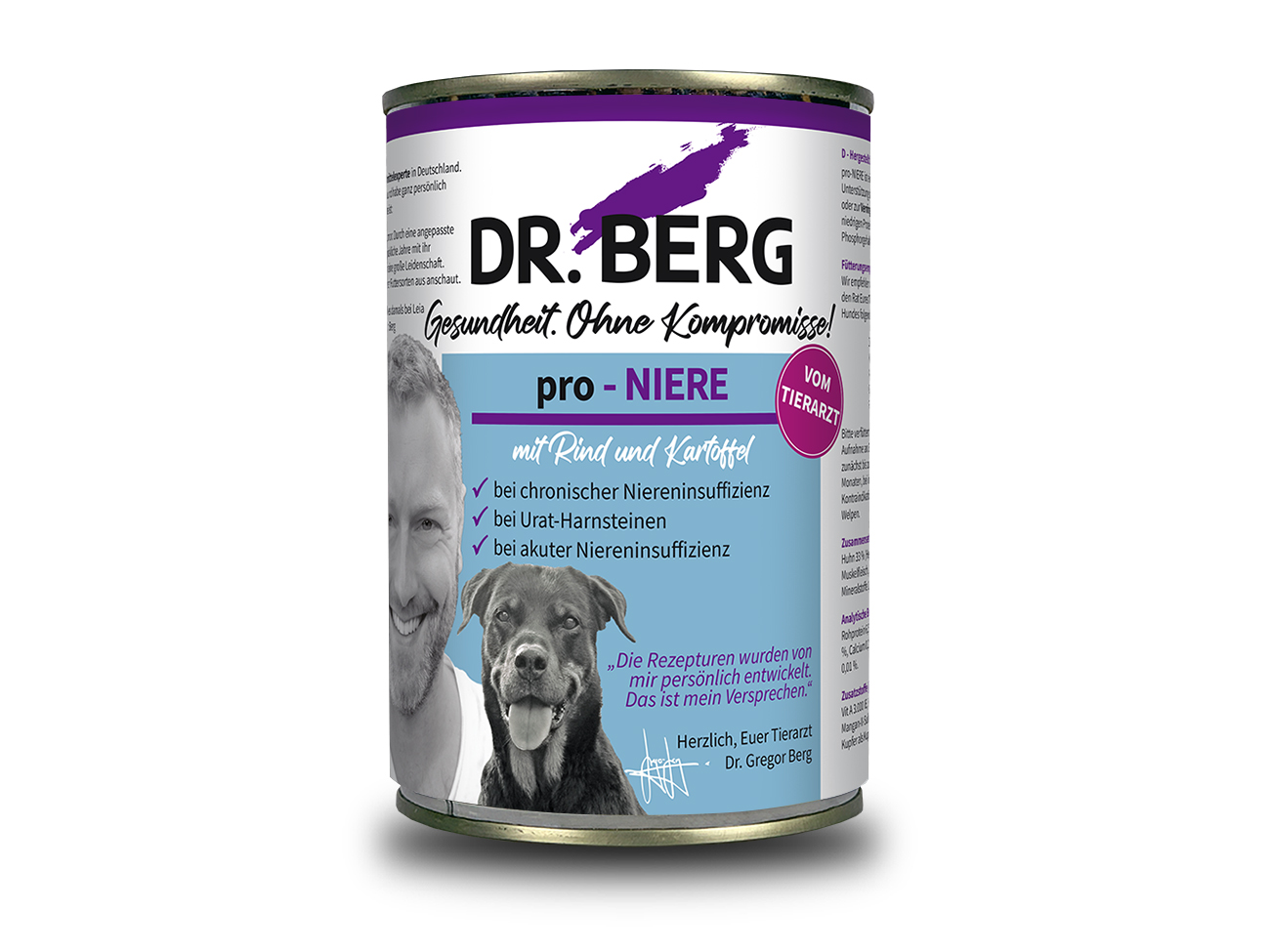 Spezielles Nierenfutter für Hunde, betont die Bedeutung angepasster  Ernährung bei Niereninsuffizienz.